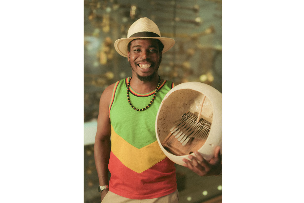 Sekuru holding an mbira